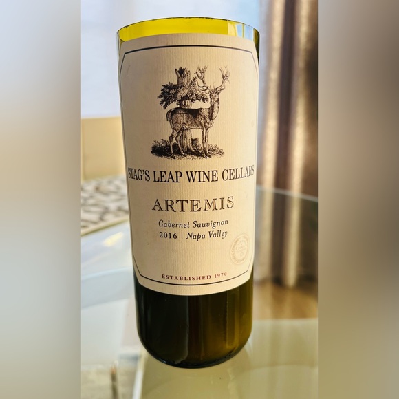 None Other - Upcycled Wine Bottle Candle | Stag’s Leap Artemis Napa Cabernet | Vanilla Lav